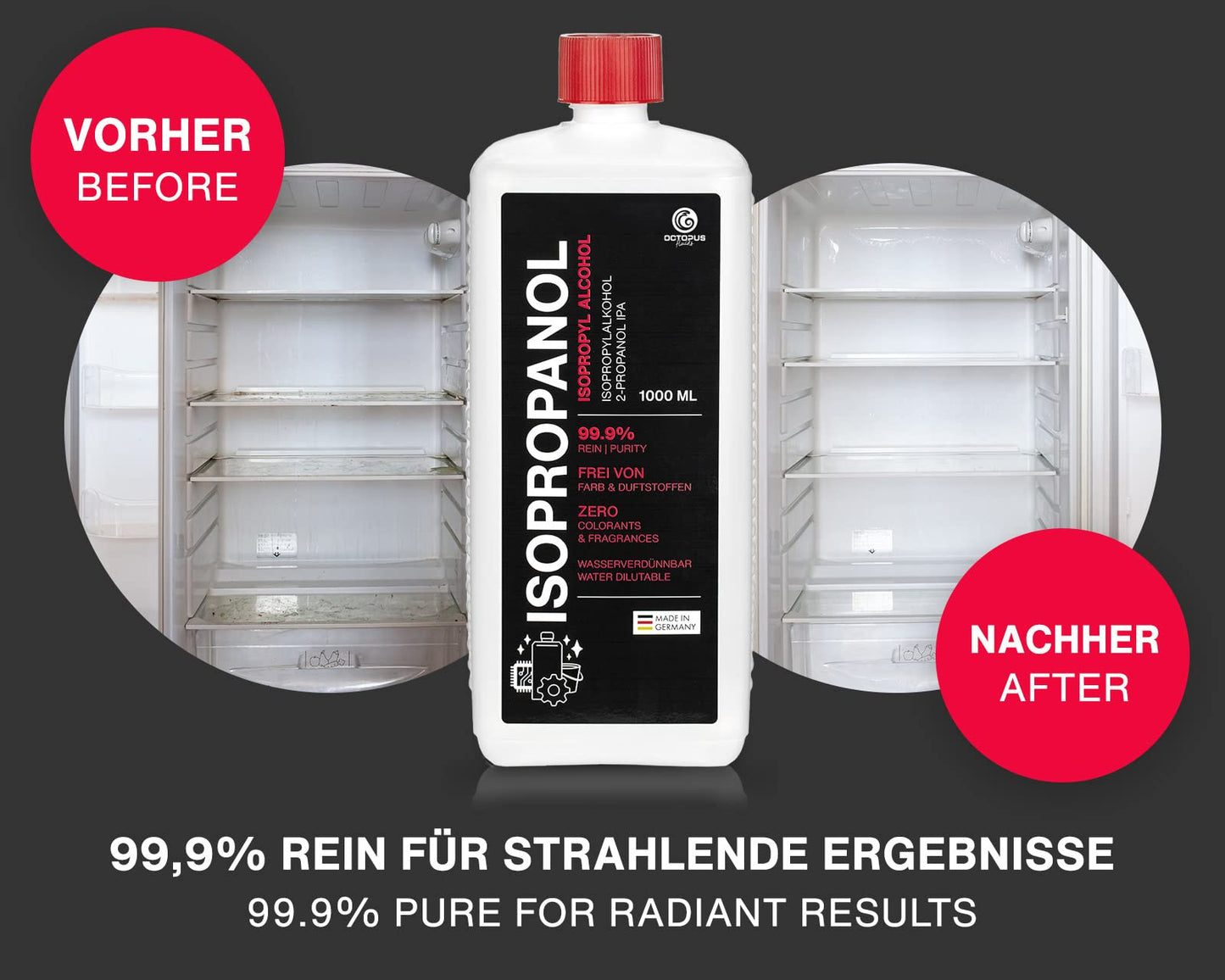 Isopropanolo 99,9% 500ml di alcool più pulito - alcool isopropilico 2-propanolo IPA, il detergente a tutto tondo per lo sgrassaggio