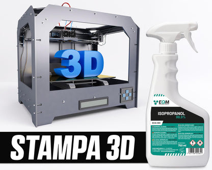 EQM - ECO-301 - Isopropanolo / Alcool Isopropilico 99,9% - 750 ML - Pulizia di Componenti Elettronici, Lenti, Schermi e Resine per Stampa 3D - Detergente per Vetri e Sgrassatore