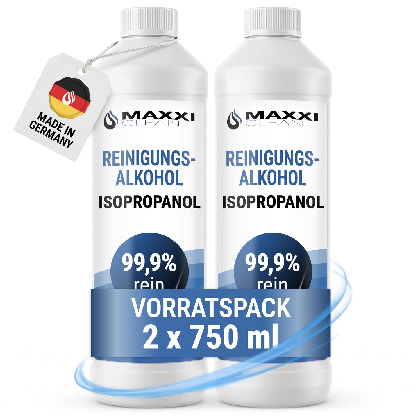 Isopropanolo Alcool Puro al 99.9% Isopropilico Detergente - IPA 2x 750 ml litro