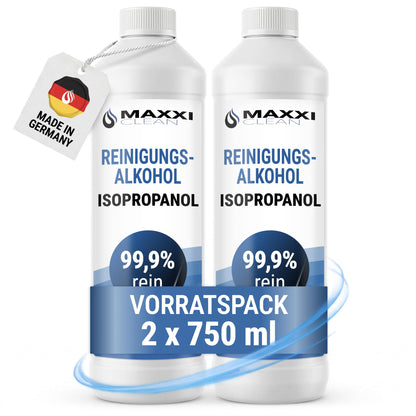 Isopropanolo Alcool Puro al 99.9% Isopropilico Detergente - IPA 2x 750 ml litro