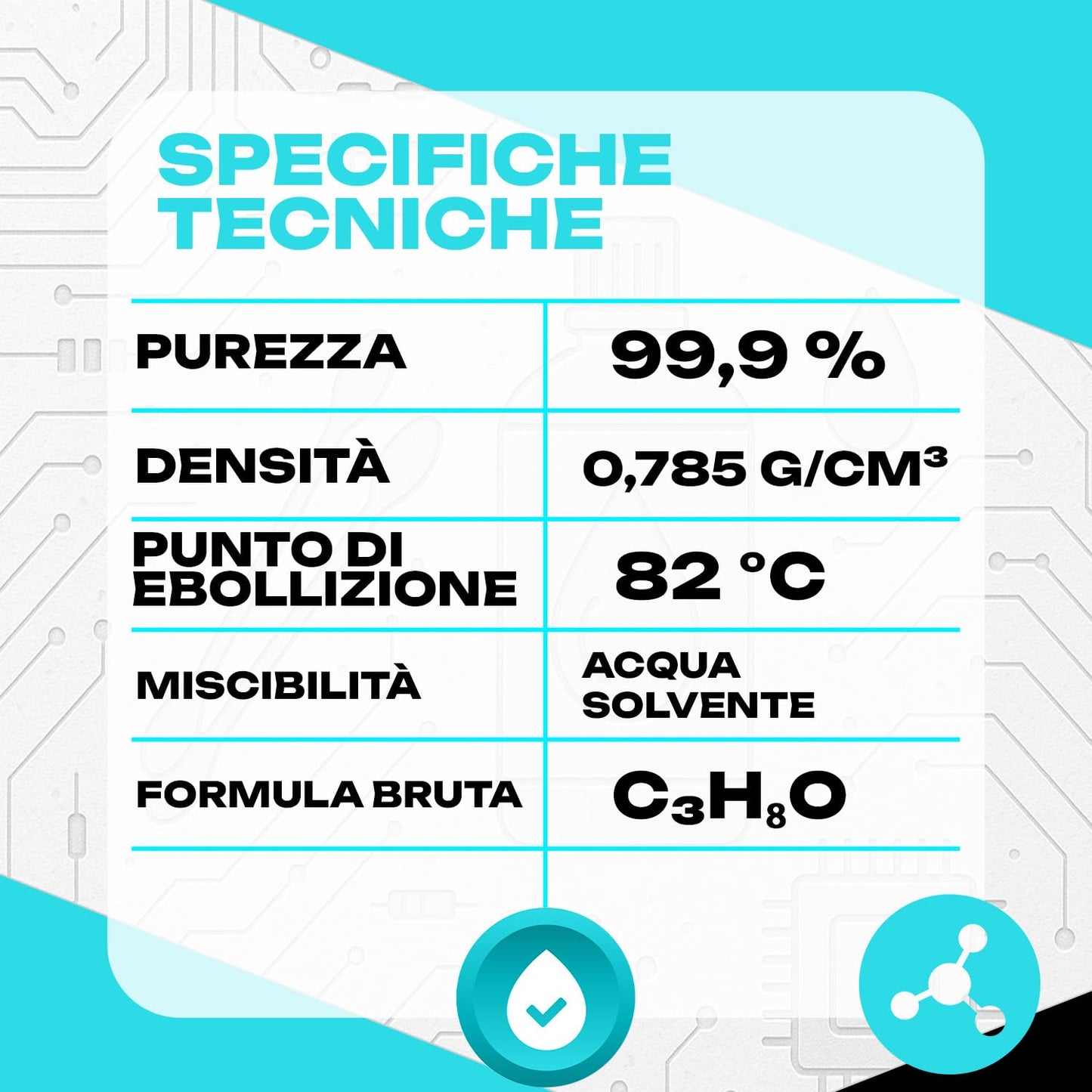 GiDeli alcool isopropilico 99,9% 5 litri di alcol isopropanolo per elettronica lenti e schermi pulizia di resine con stampa 3D