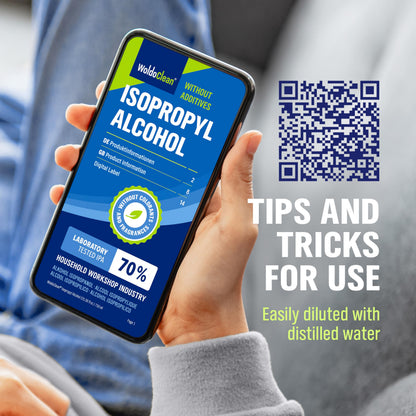 WoldoClean Alcool Isopropilico 70% Detergente IPA 750ml - Isopropanolo Solvente Sgrassante per Elettronica, Vetro, Ottica, Unghie e Meccanica, Evaporazione Rapida Senza Residui